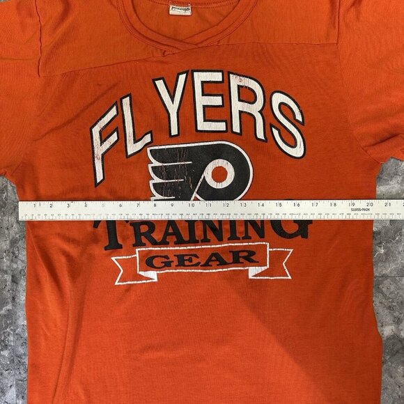 Vintage Philadelphia Flyers Men’s Sz L Shirt Ravens Traning Gear Orange Pullover - Picture 6 of 7
